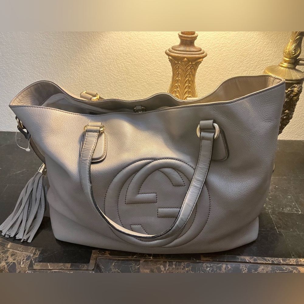SOLD: Authentic Grey Gucci Soho Shoulder Bag/LargeTote